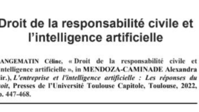 Droit de la responsabilité civile et l’intelligence artificielle