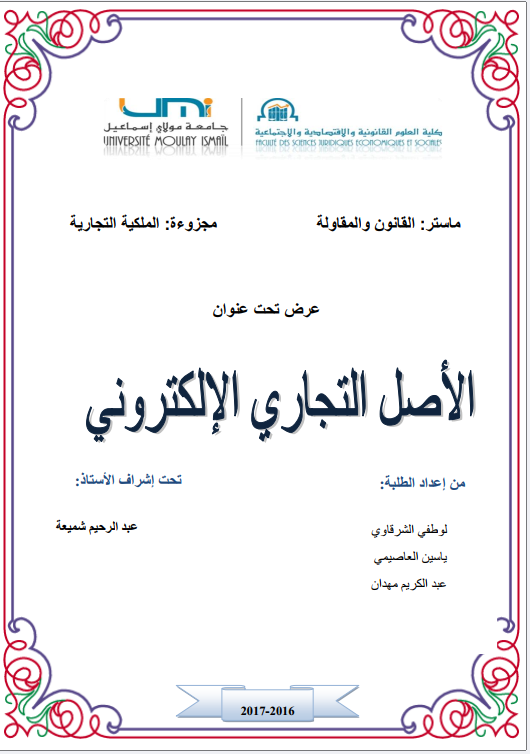 الأصل التجاري الإلكتروني 13 الأصل التجاري الإلكتروني