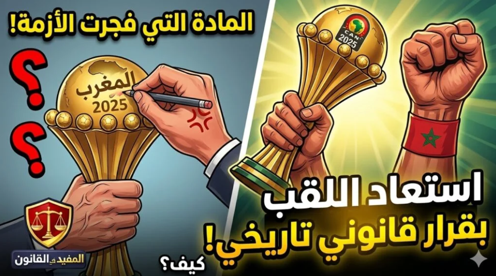 المادة التي فجرت الأزمة! كيف استعاد المغرب لقب 2025 بقرار قانوني تاريخي؟ المادة التي فجرت الأزمة! كيف استعاد المغرب لقب 2025 بقرار قانوني تاريخي؟